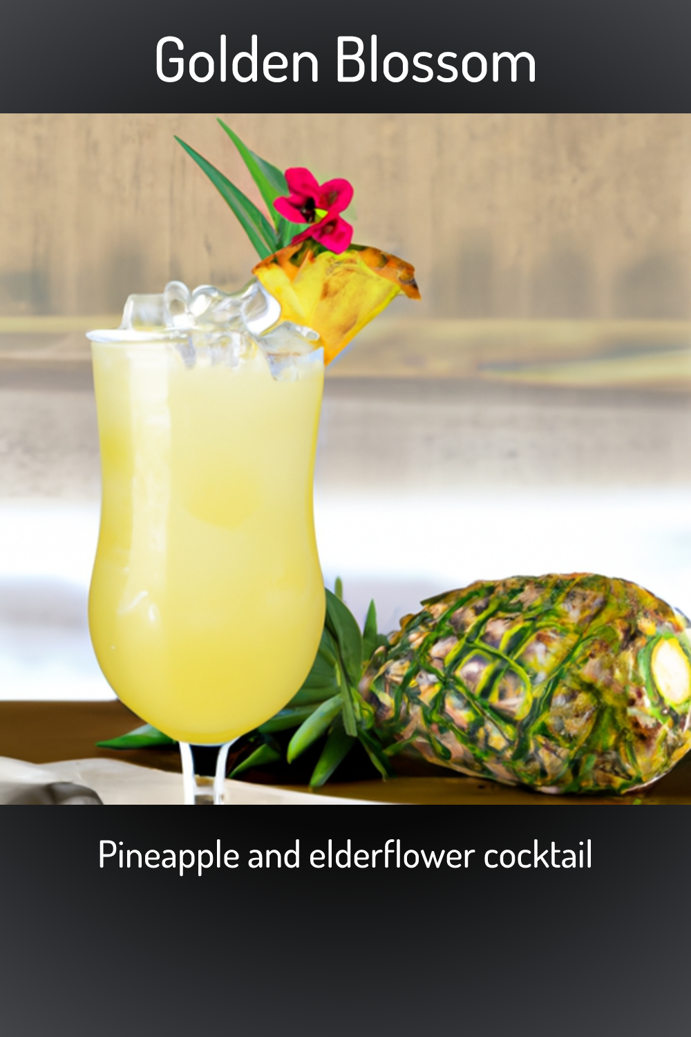 Golden Blossom, Pineapple and elderflower cocktail