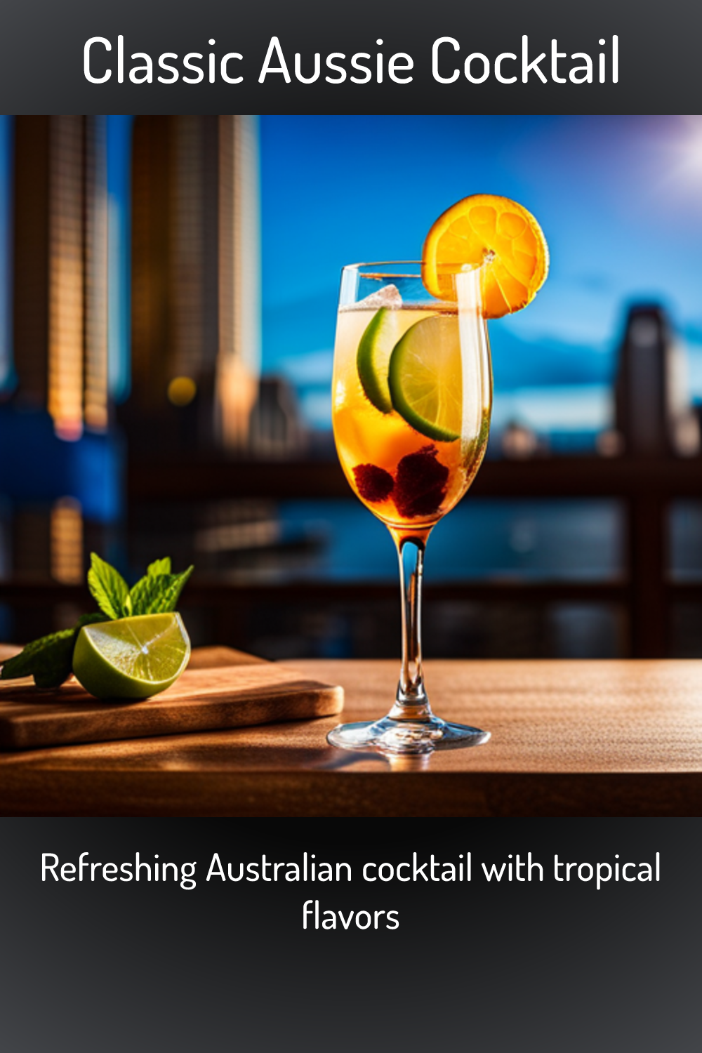 Classic Aussie Cocktail, Refreshing Australian cocktail with tropical