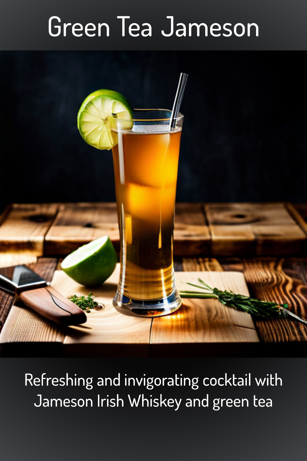 Green Tea Jameson, Refreshing and invigorating cocktail with Jameson