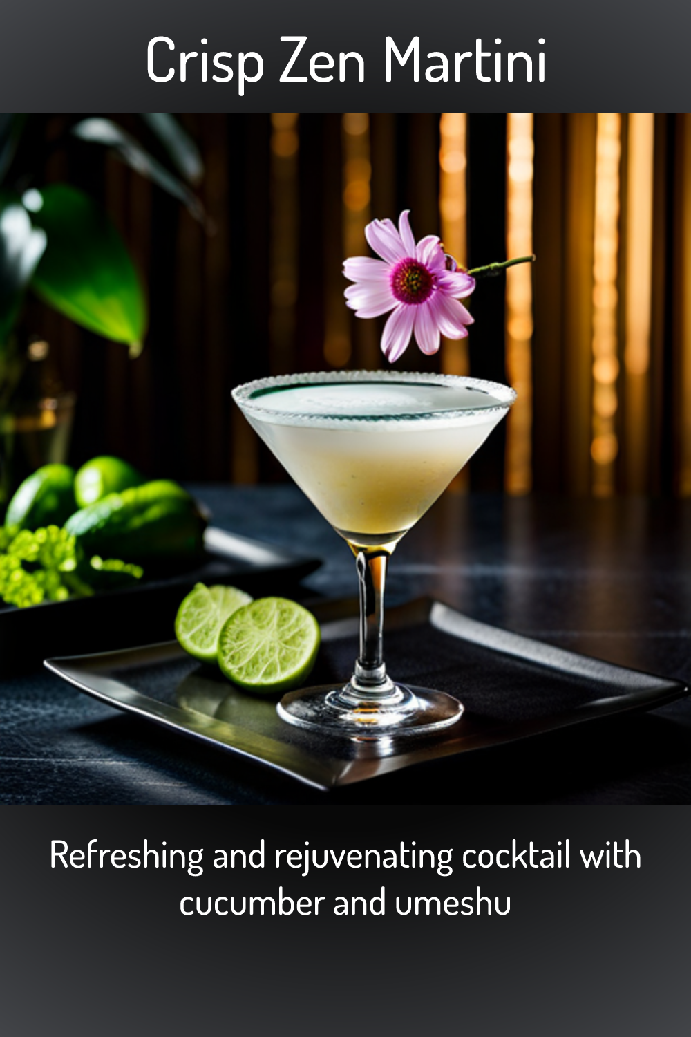 Crisp Zen Martini, Refreshing and rejuvenating cocktail with cucumber