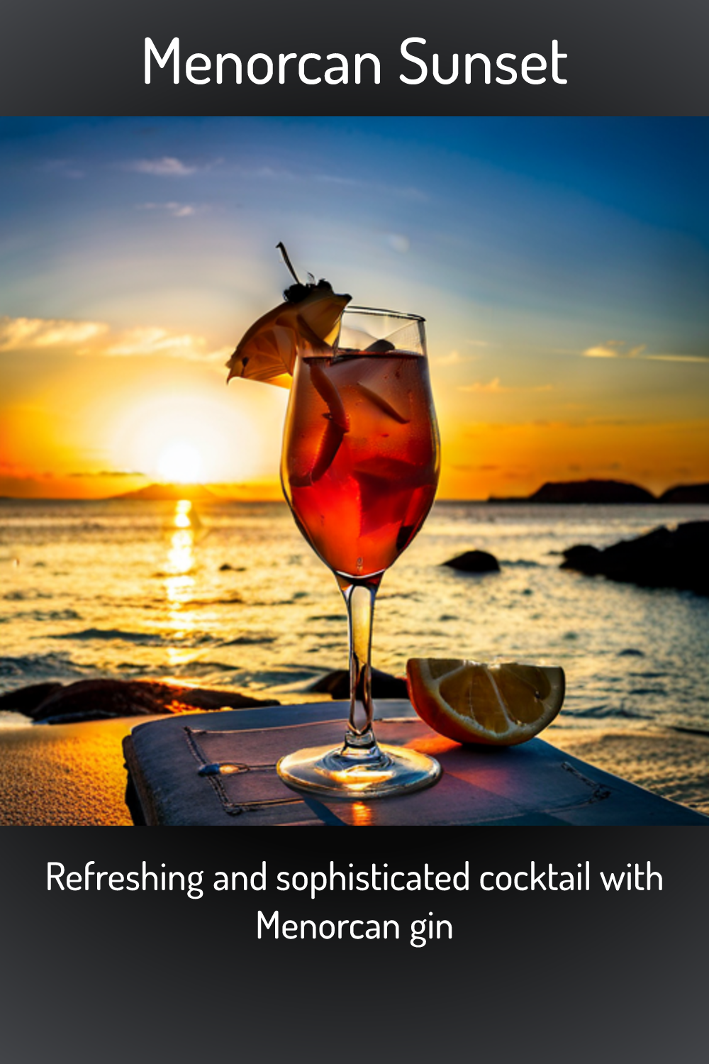 Menorcan Sunset, Refreshing and sophisticated cocktail with Menorcan gin