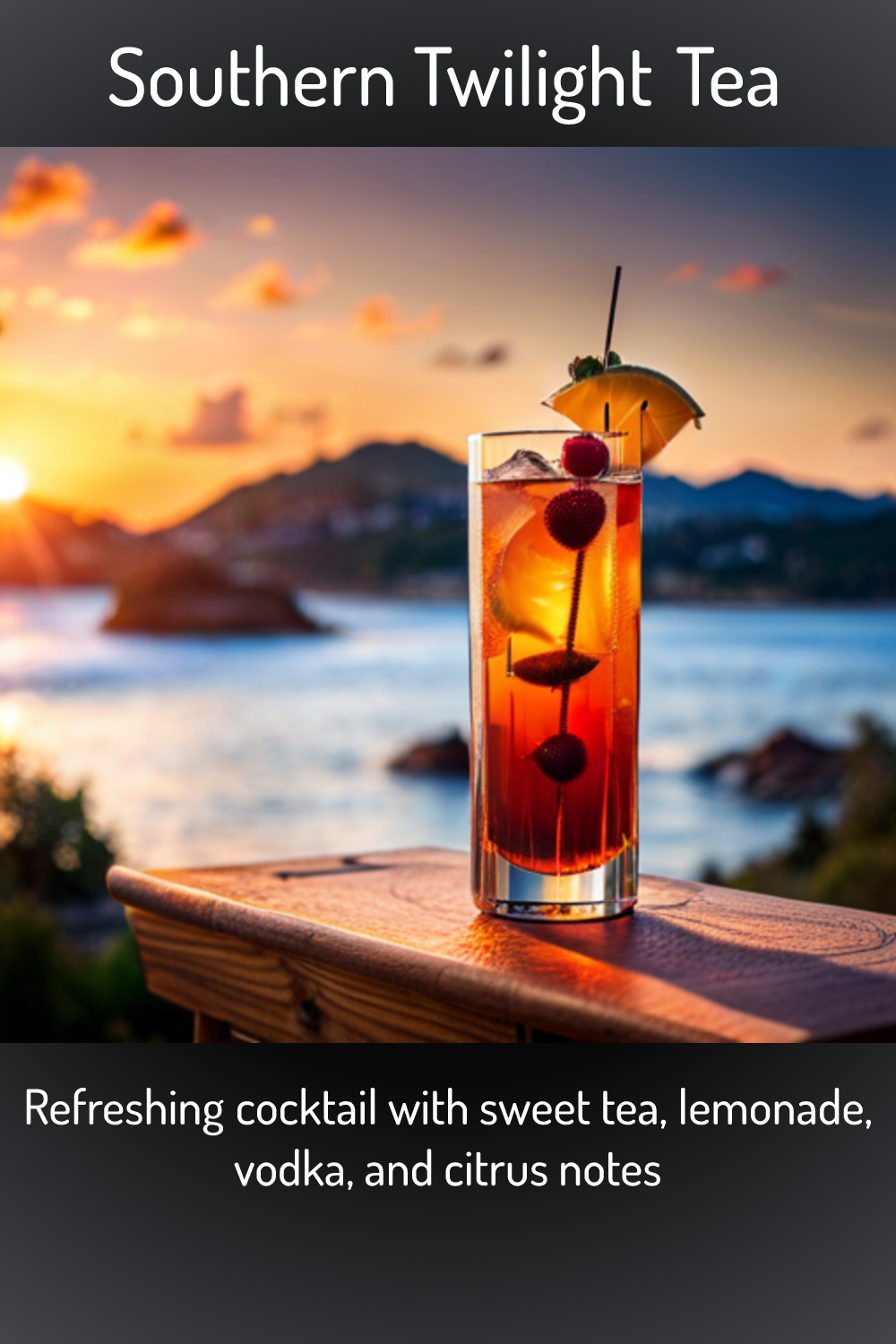 Southern Twilight Tea, Refreshing cocktail with sweet tea, lemonade