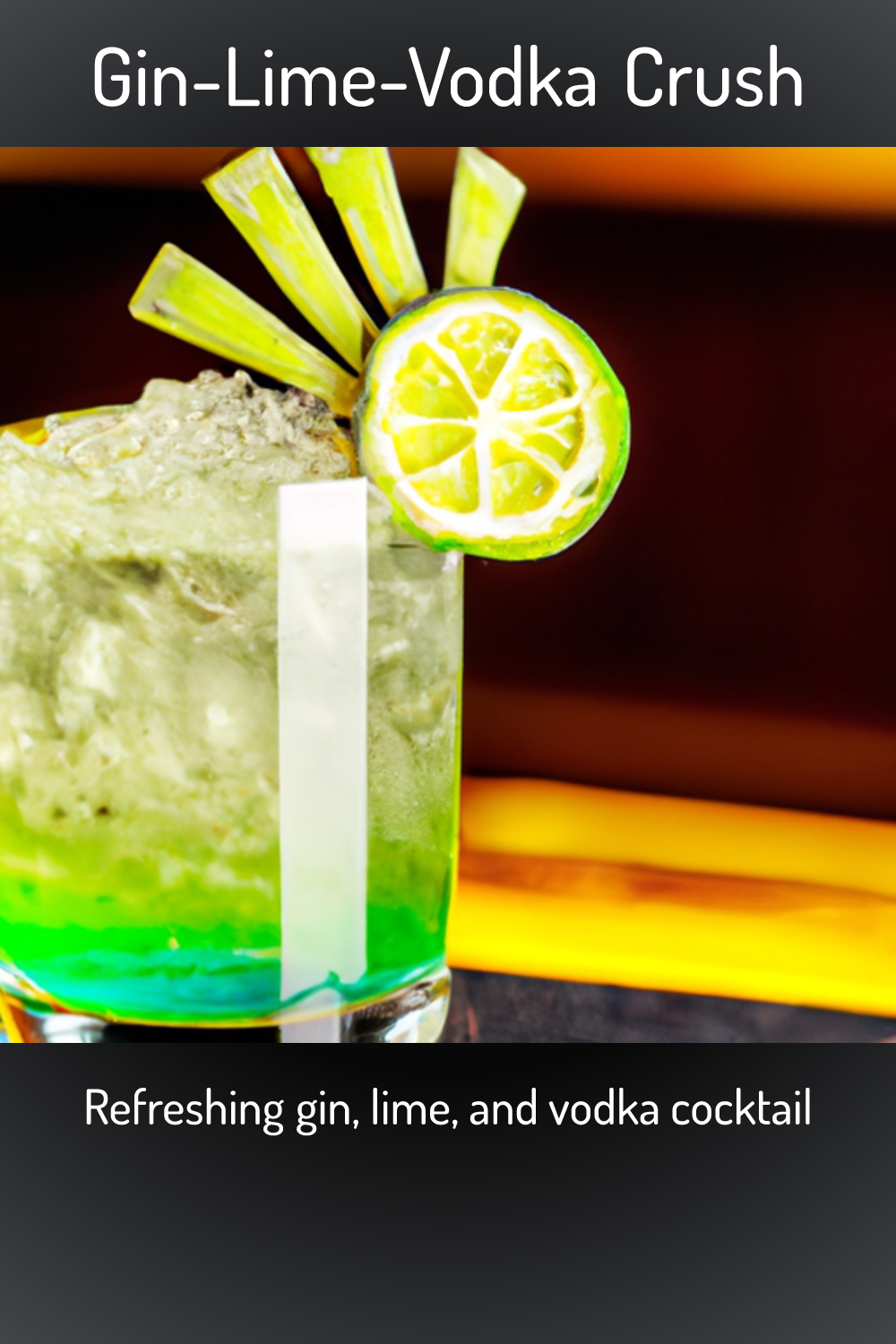 GinLimeVodka Crush, Refreshing gin, lime, and vodka cocktail
