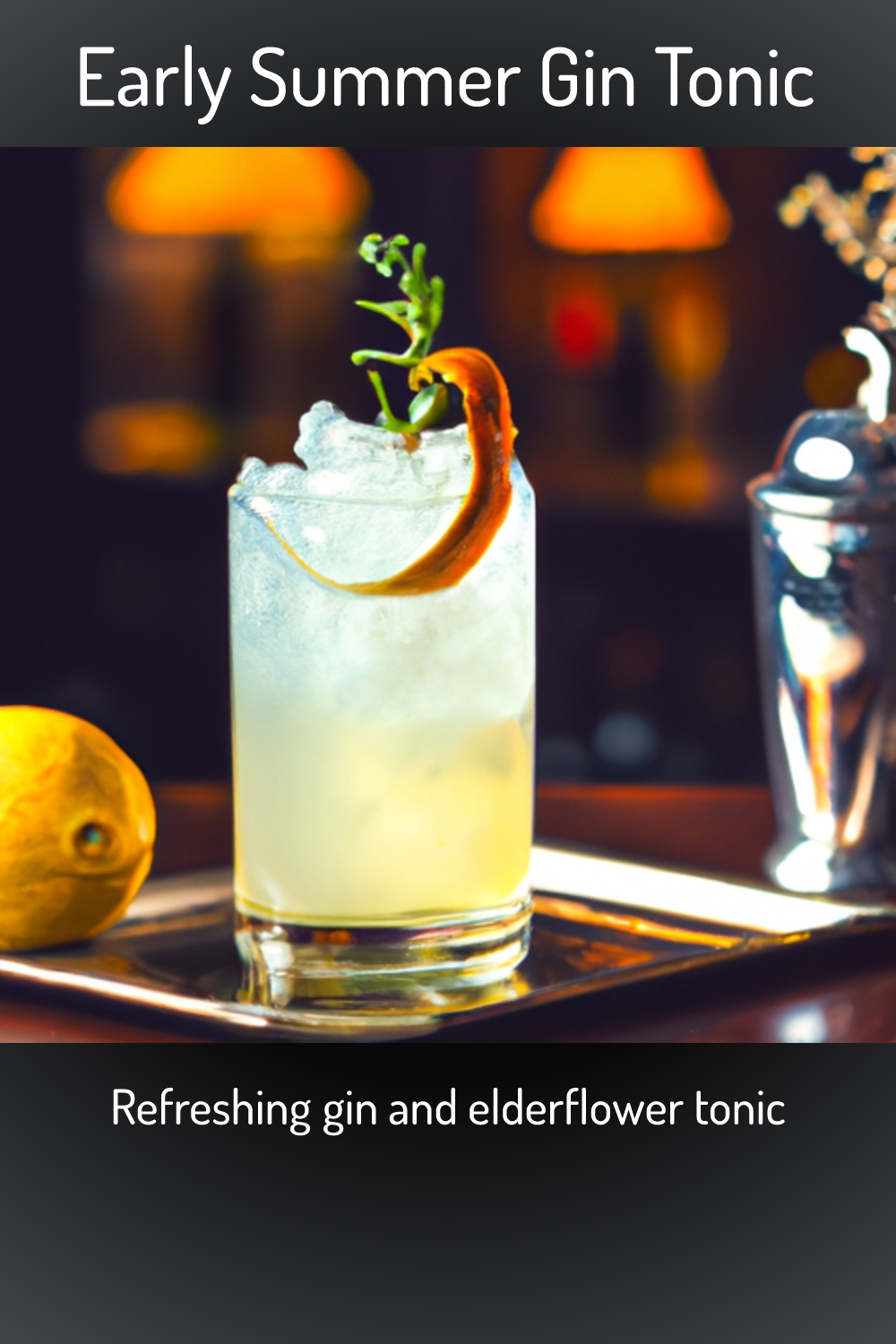 Early Summer Gin Tonic, Refreshing gin and elderflower tonic