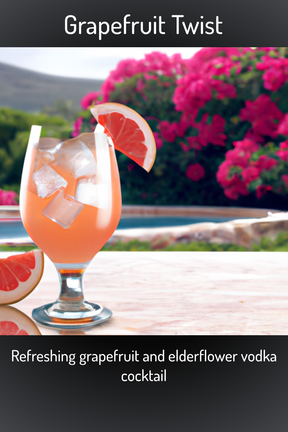 Grapefruit Twist, Refreshing grapefruit and elderflower vodka cocktail