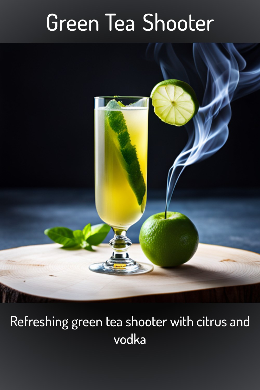 Green Tea Shooter, Refreshing green tea shooter with citrus and vodka