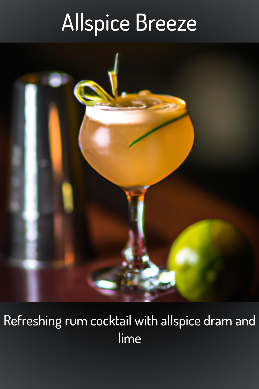 Allspice Breeze, Refreshing rum cocktail with allspice dram and lime