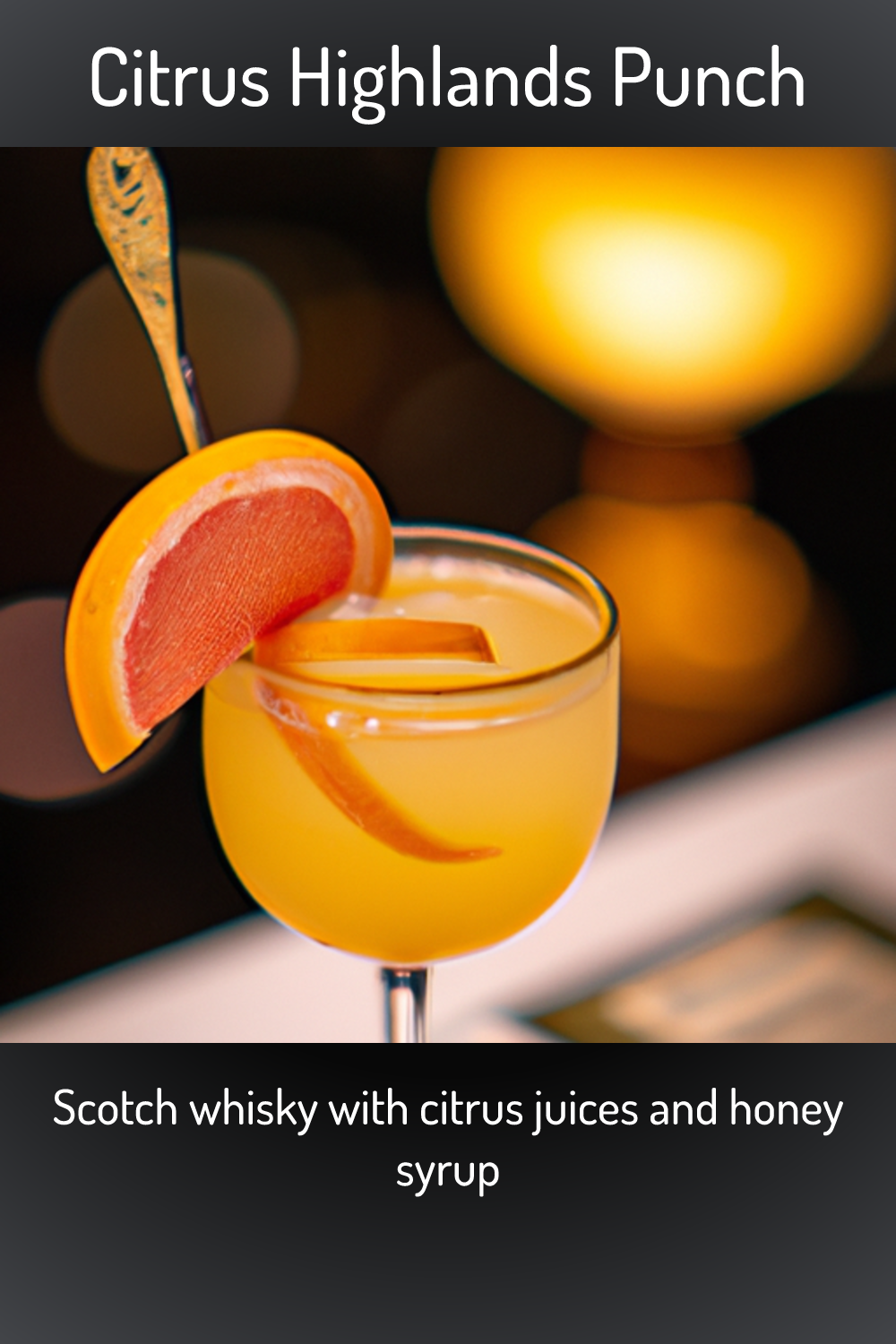 Citrus Highlands Punch, Scotch whisky with citrus juices and honey syrup