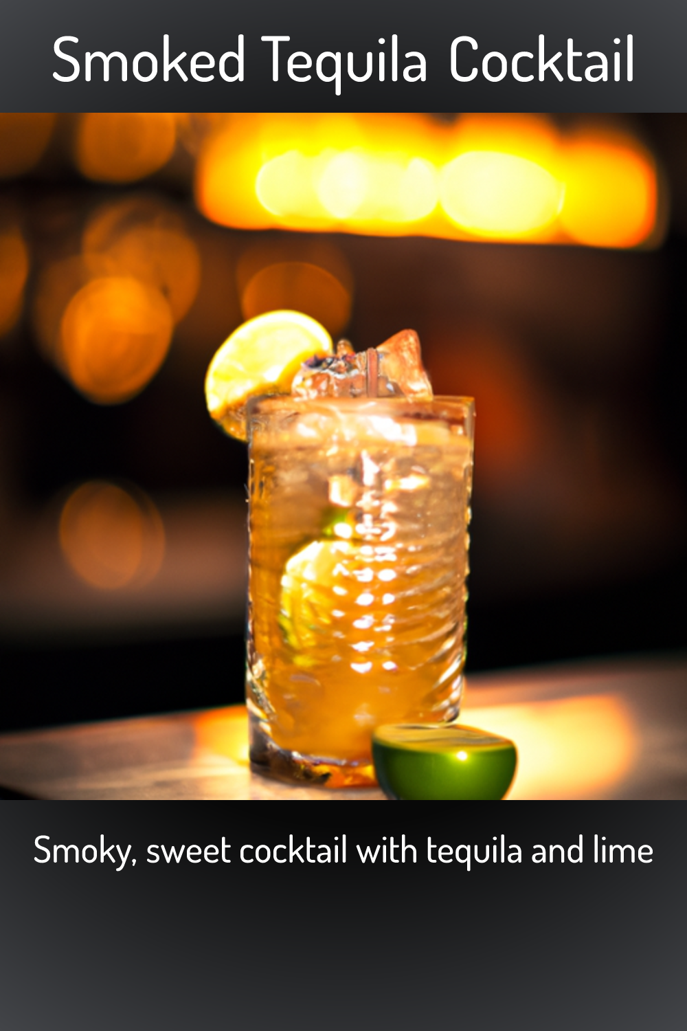 Smoked Tequila Cocktail, Smoky, sweet cocktail with tequila and lime