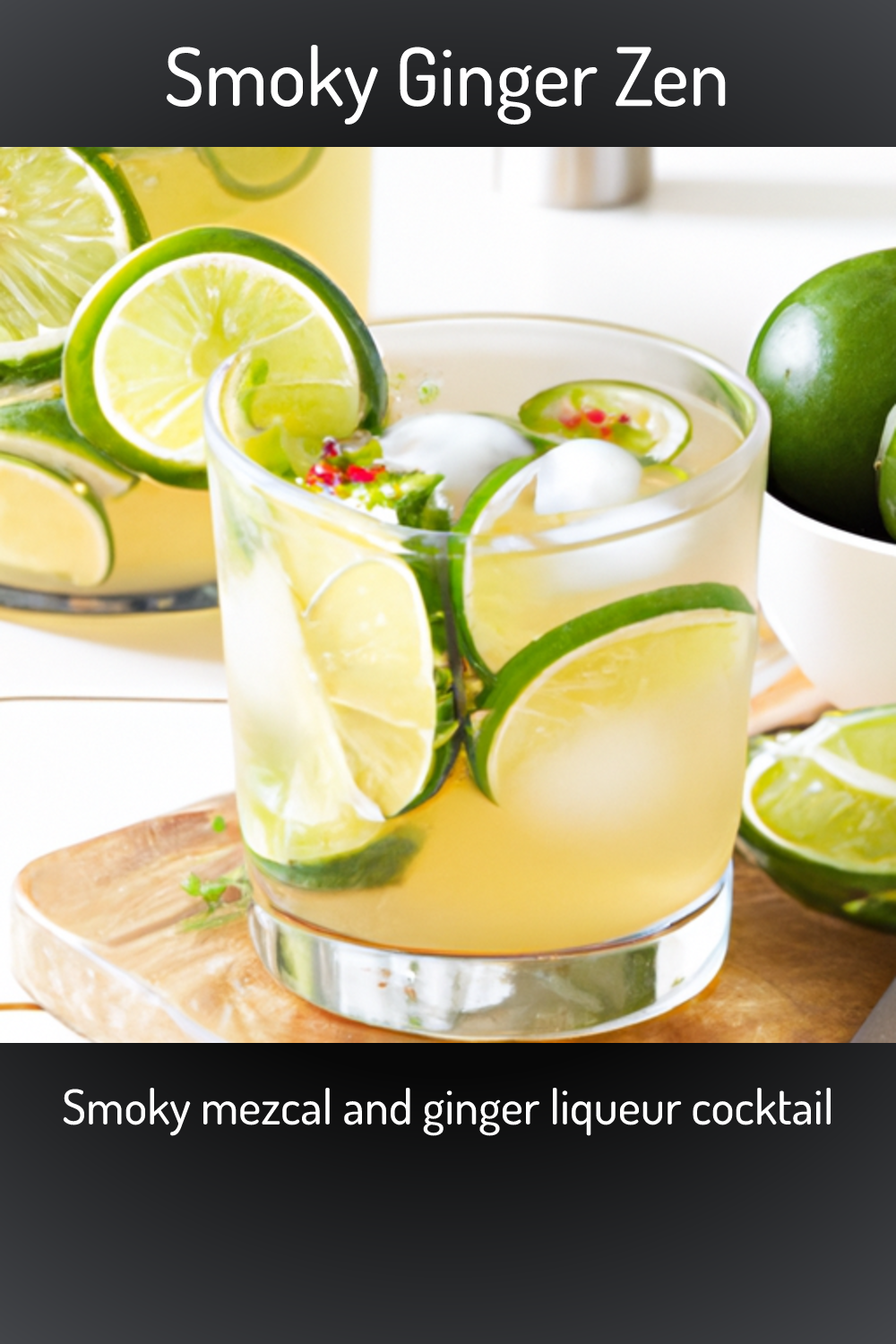 Smoky Ginger Zen, Smoky mezcal and ginger liqueur cocktail