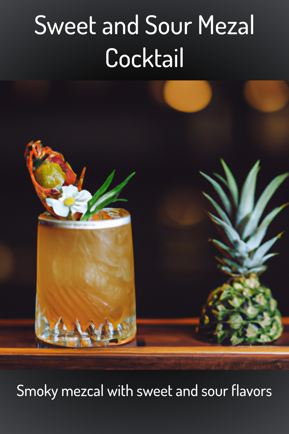 Sweet and Sour Mezal Cocktail, Smoky mezcal with sweet and sour flavors