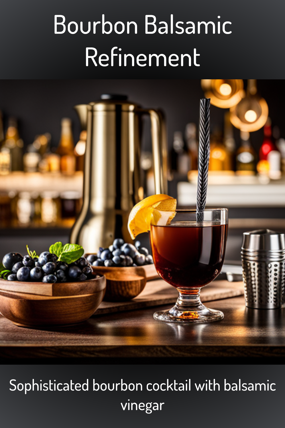 Bourbon Balsamic Refinement, Sophisticated bourbon cocktail with