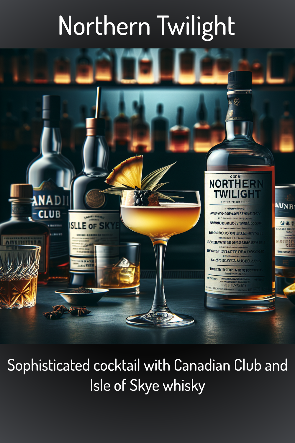 Northern Twilight, Sophisticated cocktail with Canadian Club and Isle