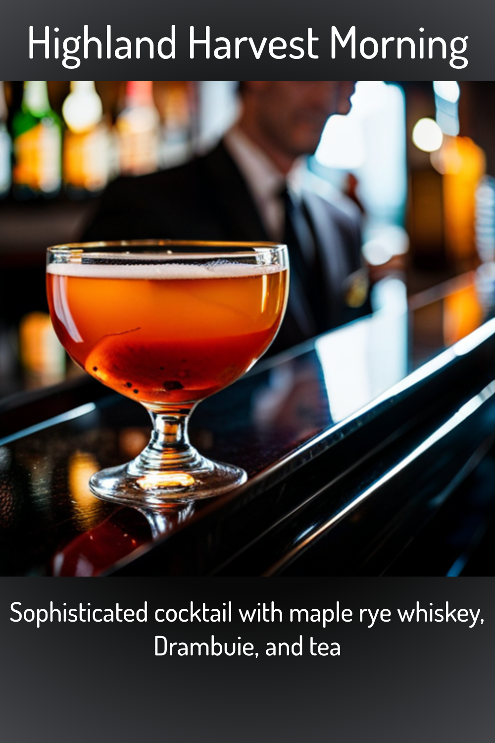 Highland Harvest Morning, Sophisticated cocktail with maple rye whiskey