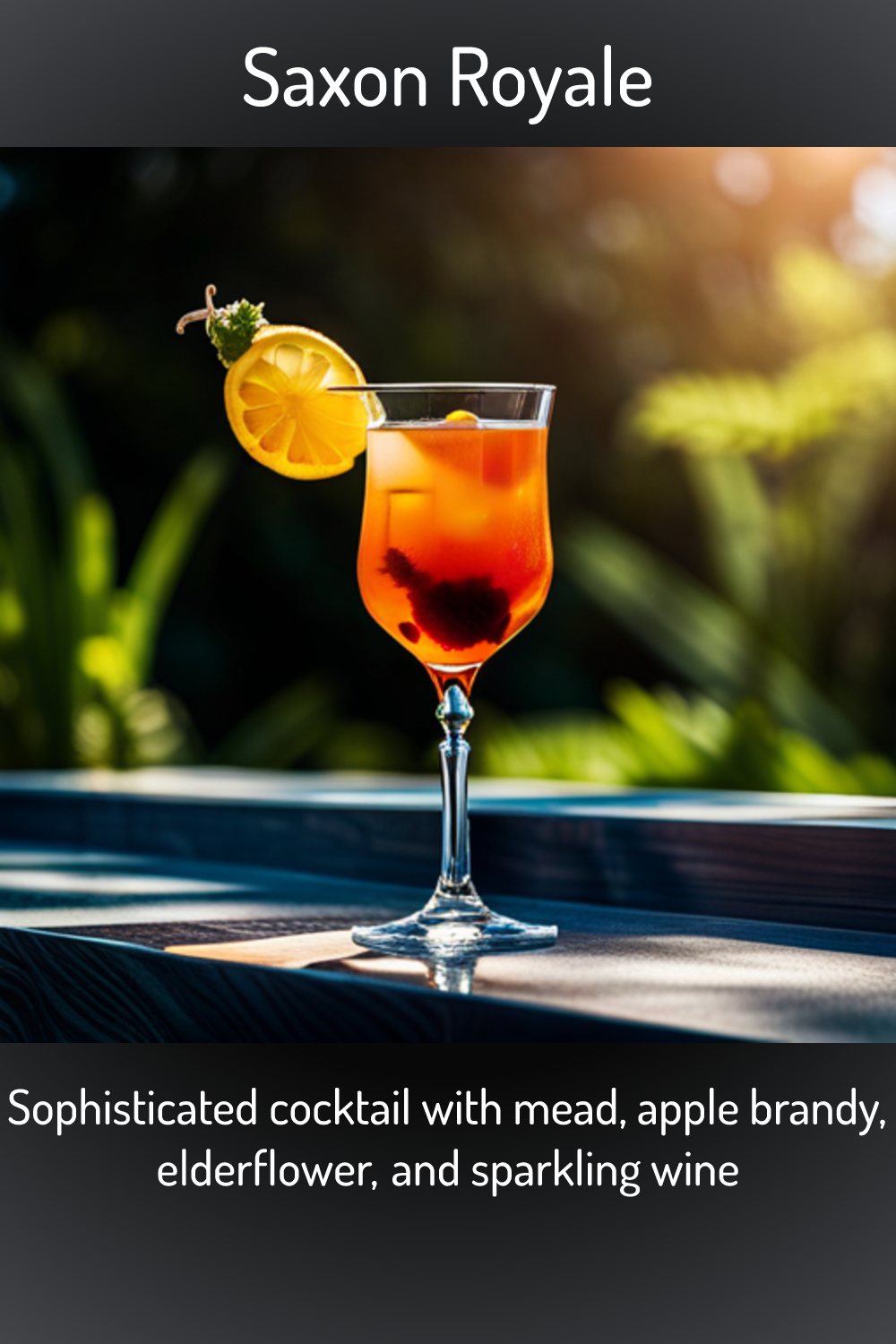 Saxon Royale, Sophisticated cocktail with mead, apple brandy