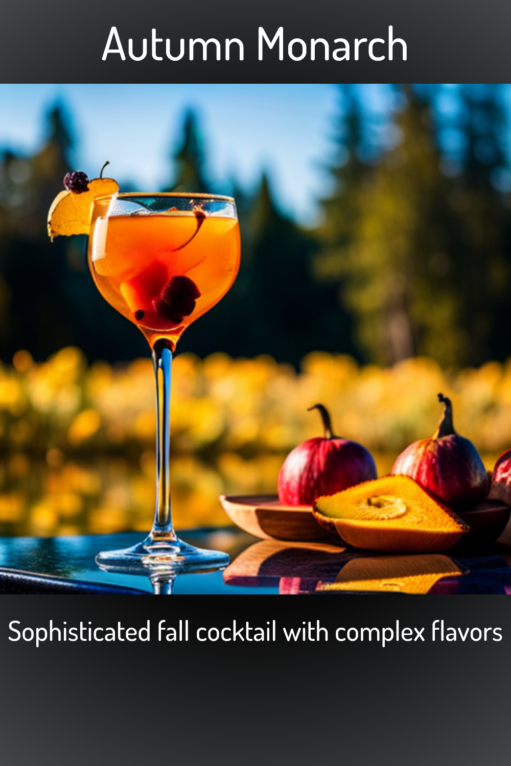 Autumn Monarch, Sophisticated fall cocktail with complex flavors