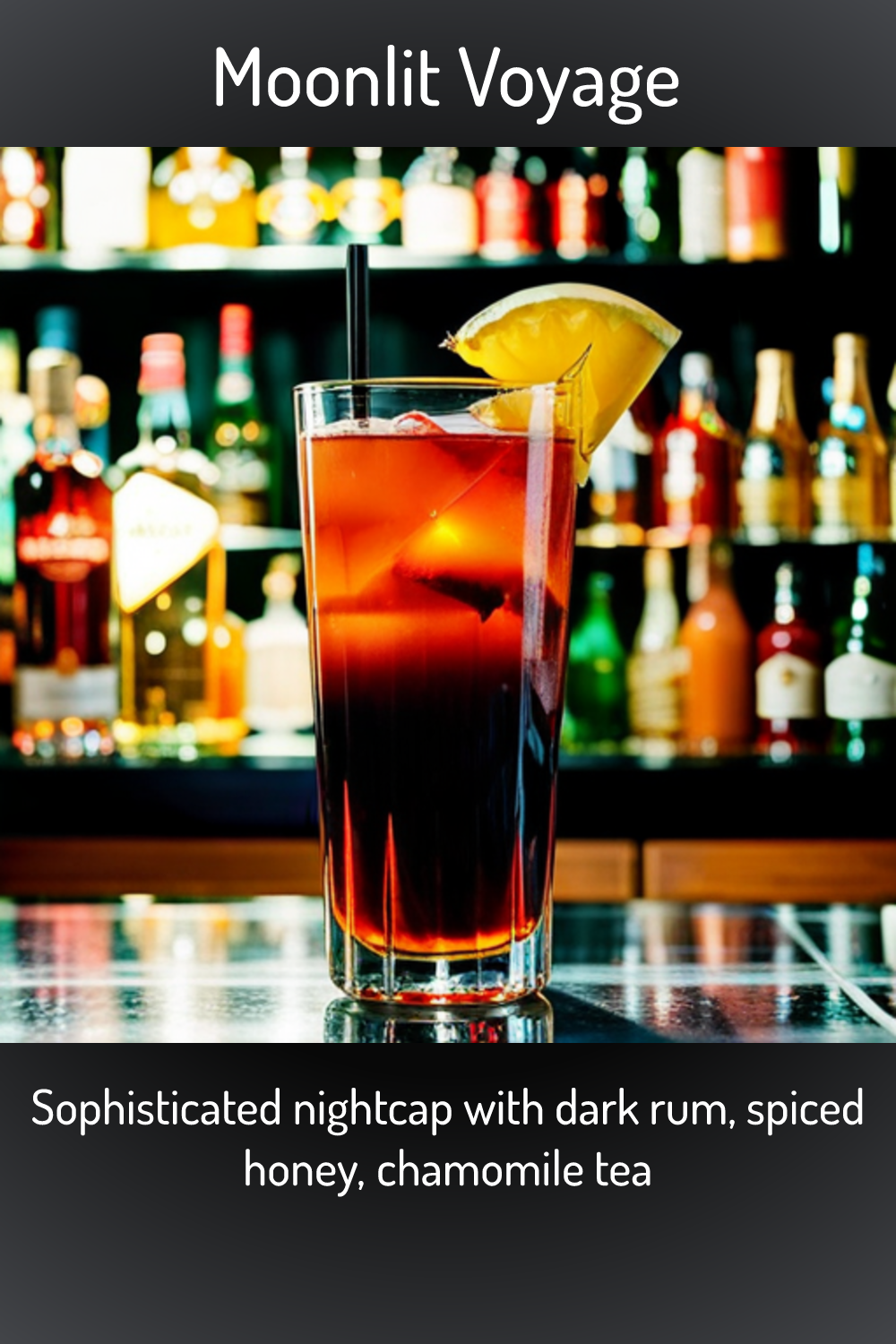 Moonlit Voyage, Sophisticated nightcap with dark rum, spiced honey