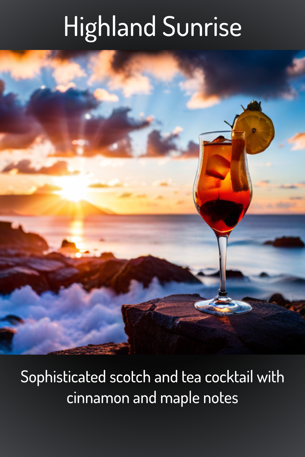 Highland Sunrise, Sophisticated scotch and tea cocktail with cinnamon