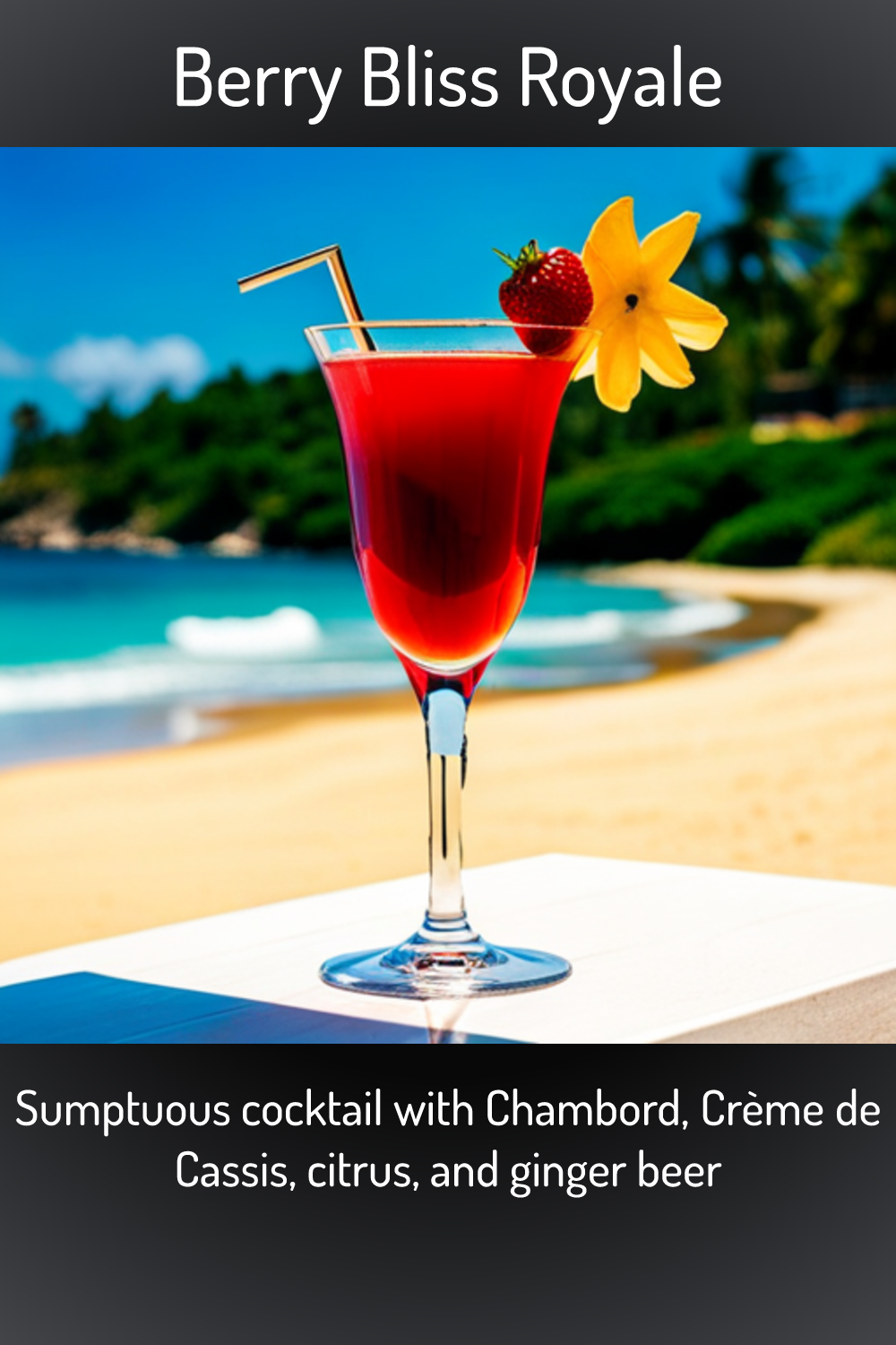 Berry Bliss Royale, Sumptuous cocktail with Chambord, Crème de Cassis