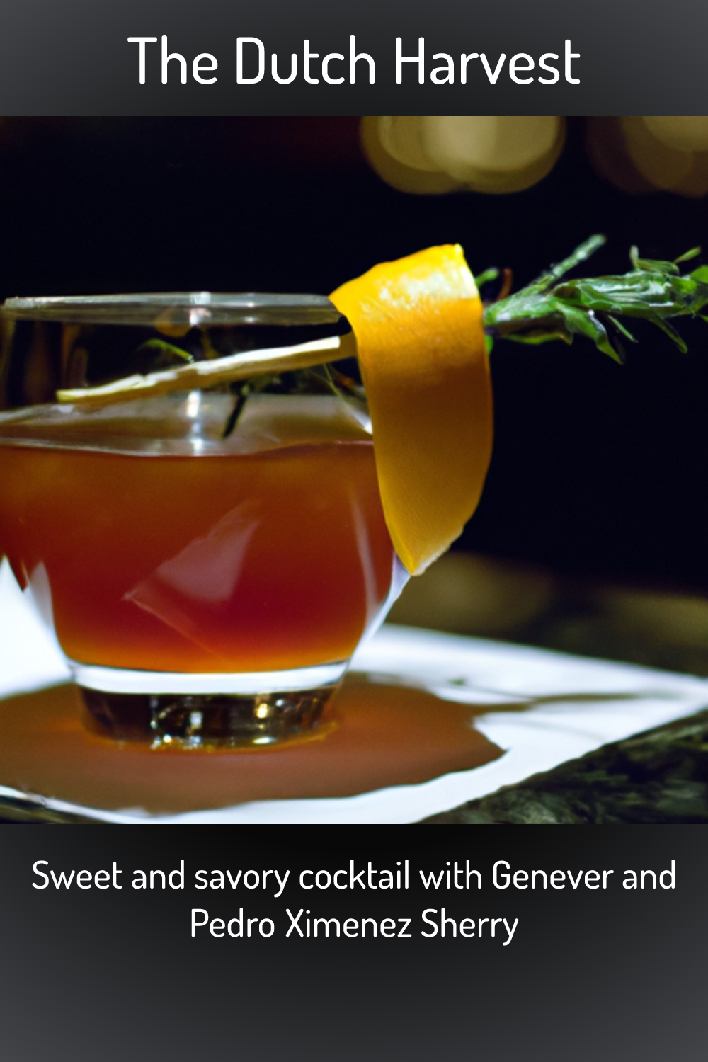 The Dutch Harvest, Sweet and savory cocktail with Genever and Pedro