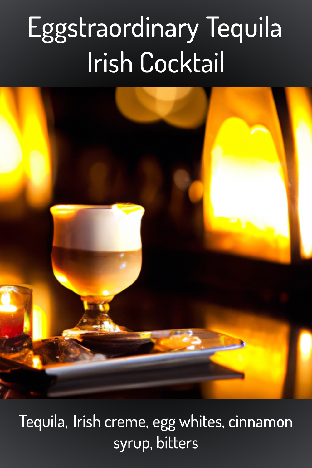 Eggstraordinary Tequila Irish Cocktail, Tequila, Irish creme, egg