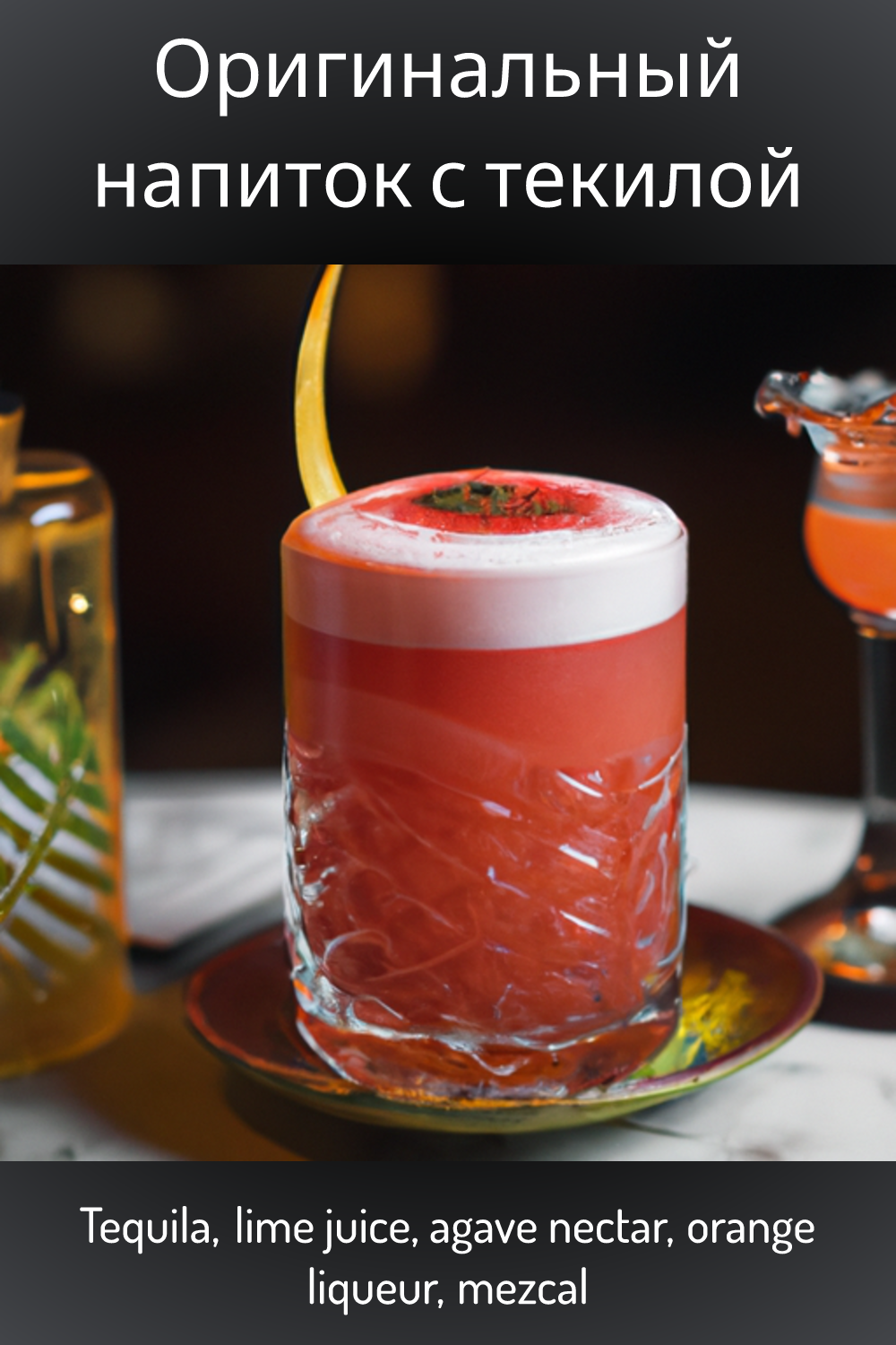 Оригинальный напиток с текилой, Tequila, lime juice, agave nectar