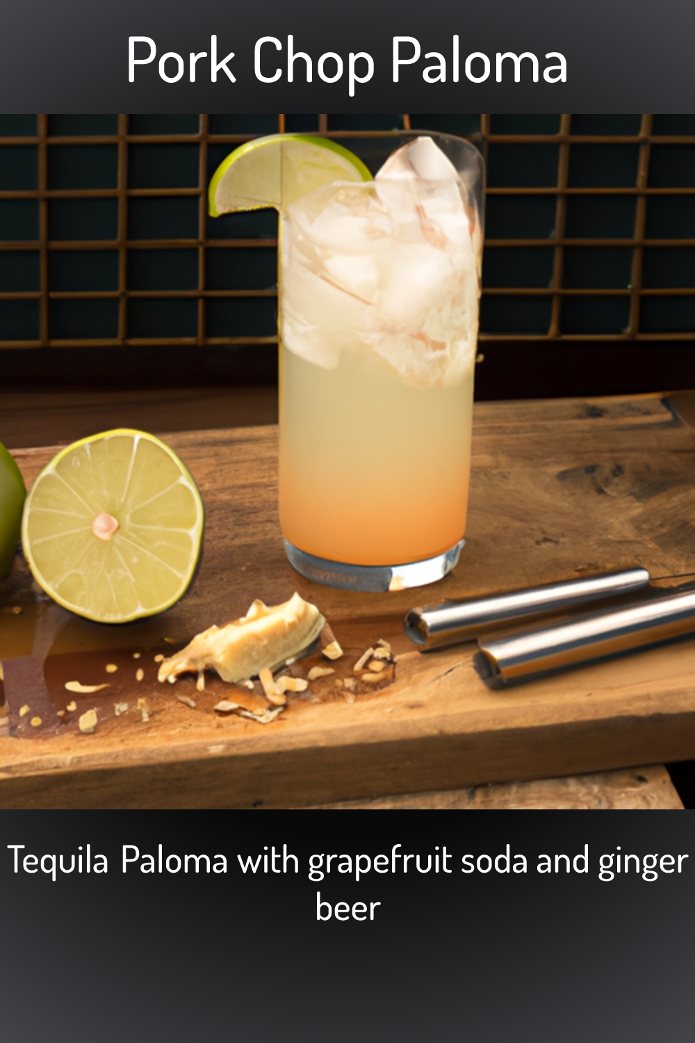 Pork Chop Paloma, Tequila Paloma with grapefruit soda and ginger beer