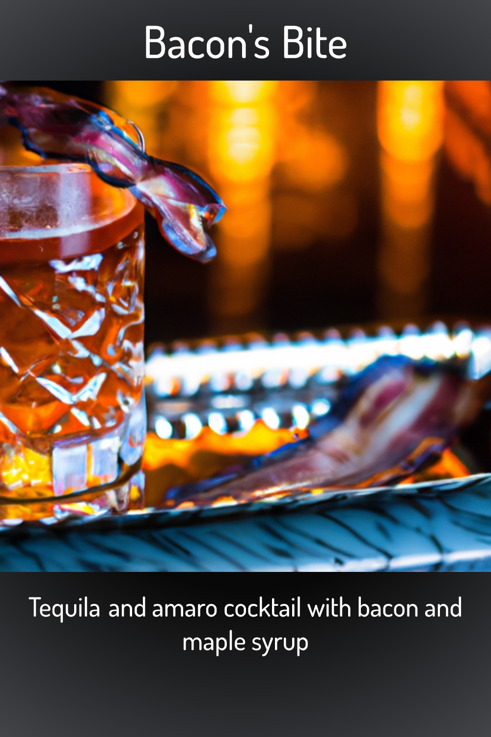 Bacon's Bite, Tequila and amaro cocktail with bacon and maple syrup