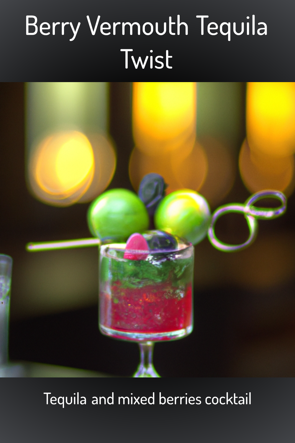 Berry Vermouth Tequila Twist, Tequila and mixed berries cocktail