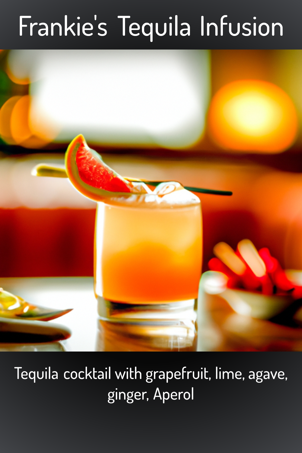 Frankie's Tequila Infusion, Tequila cocktail with grapefruit, lime