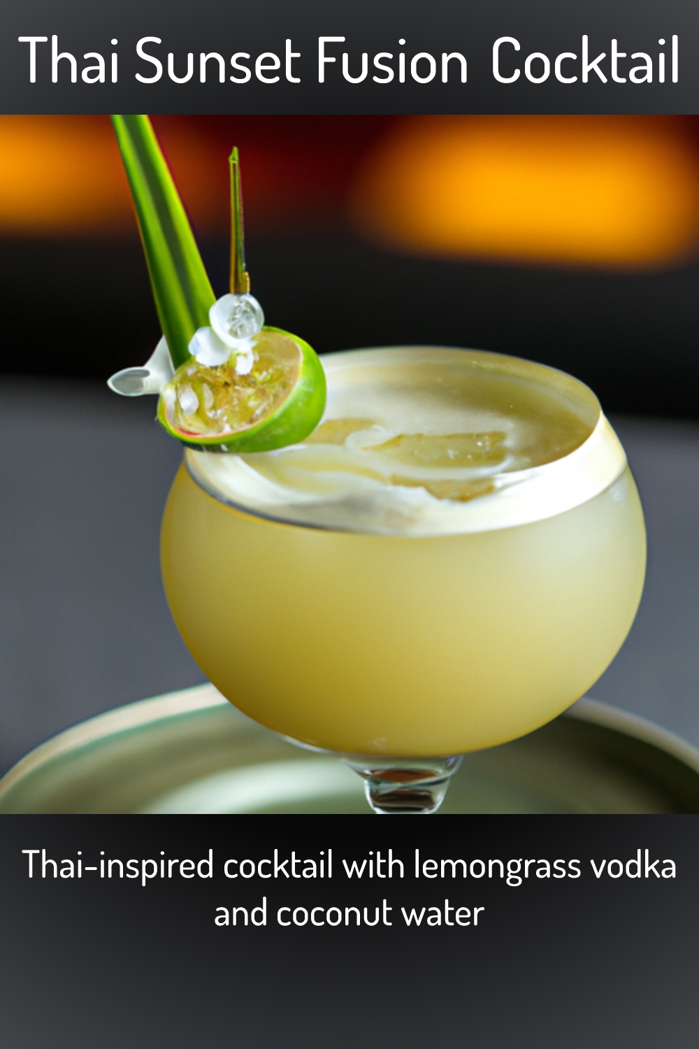 Thai Sunset Fusion Cocktail, Thaiinspired cocktail with lemongrass