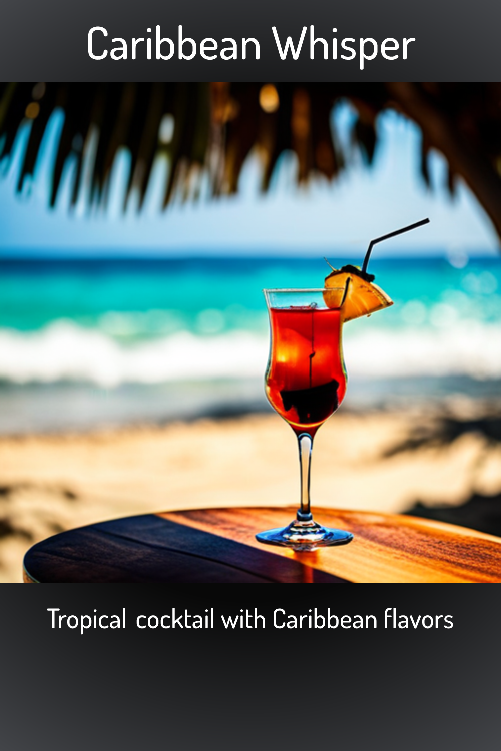 Caribbean Whisper, Tropical cocktail with Caribbean flavors
