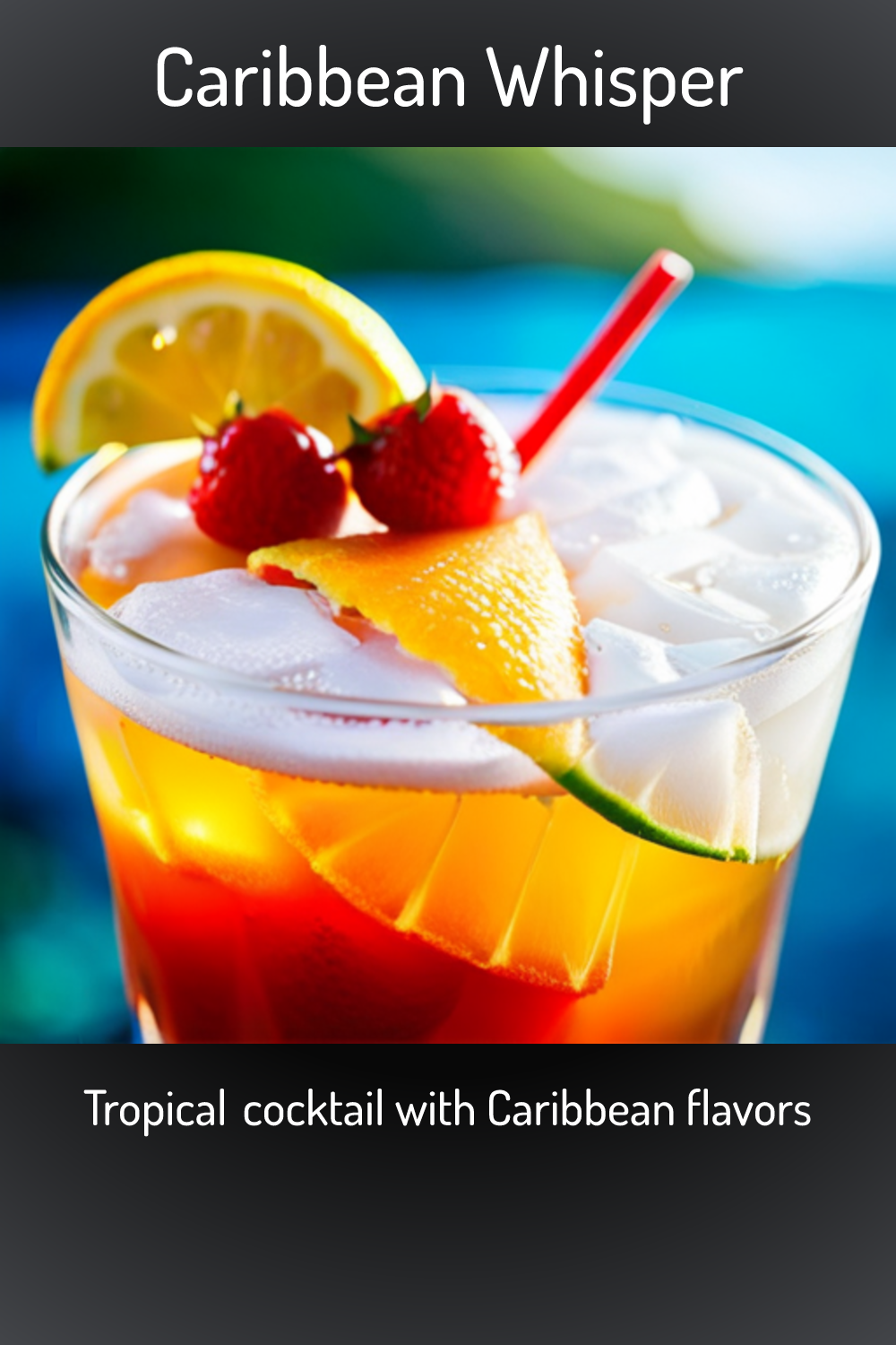 Caribbean Whisper, Tropical cocktail with Caribbean flavors