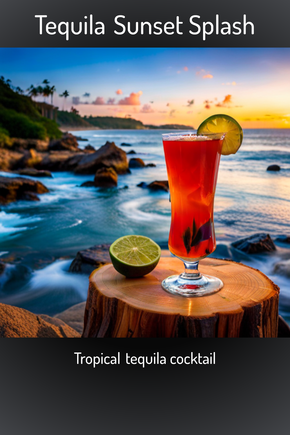 Tequila Sunset Splash, Tropical tequila cocktail