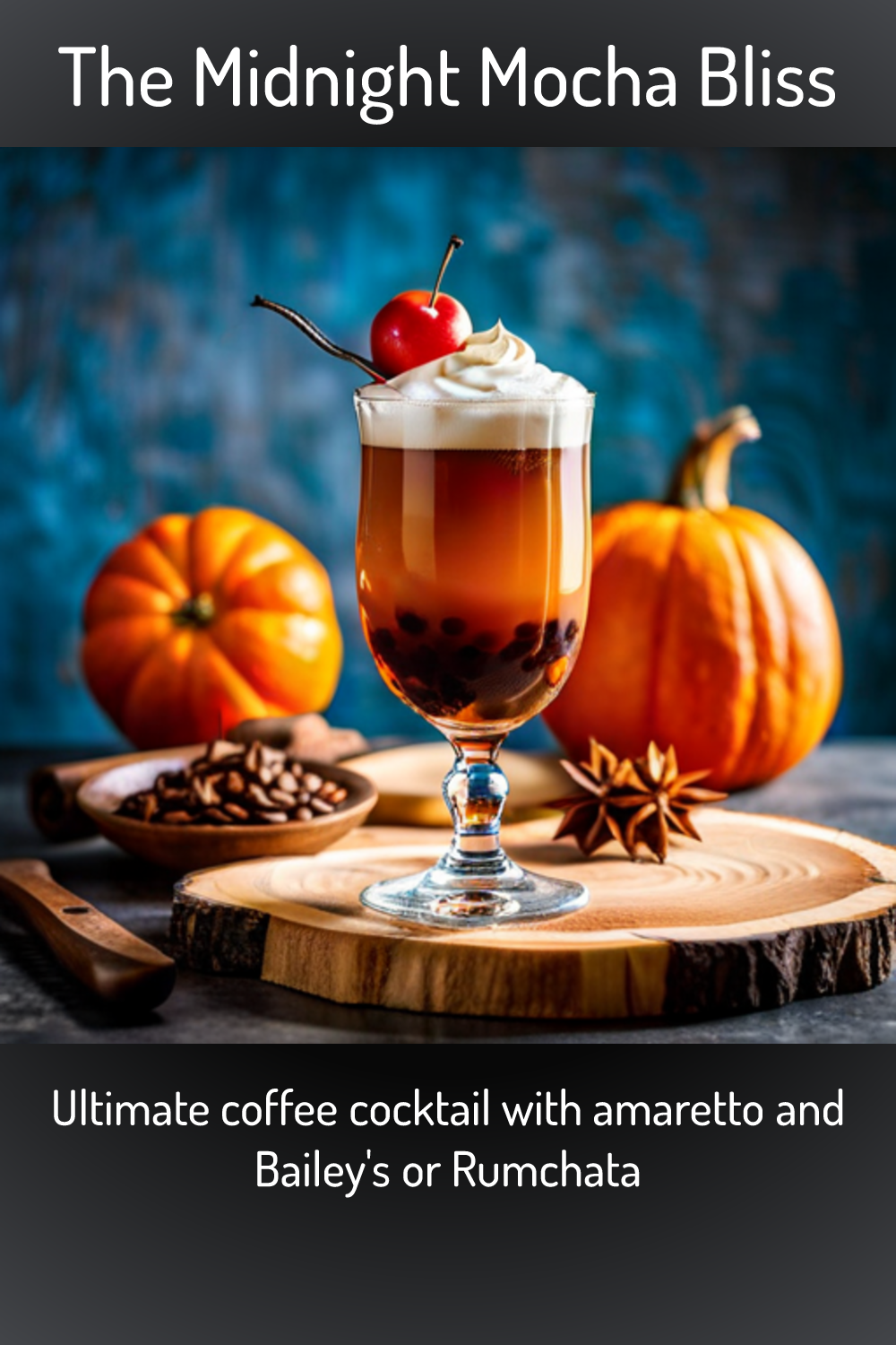 The Midnight Mocha Bliss, Ultimate coffee cocktail with amaretto and