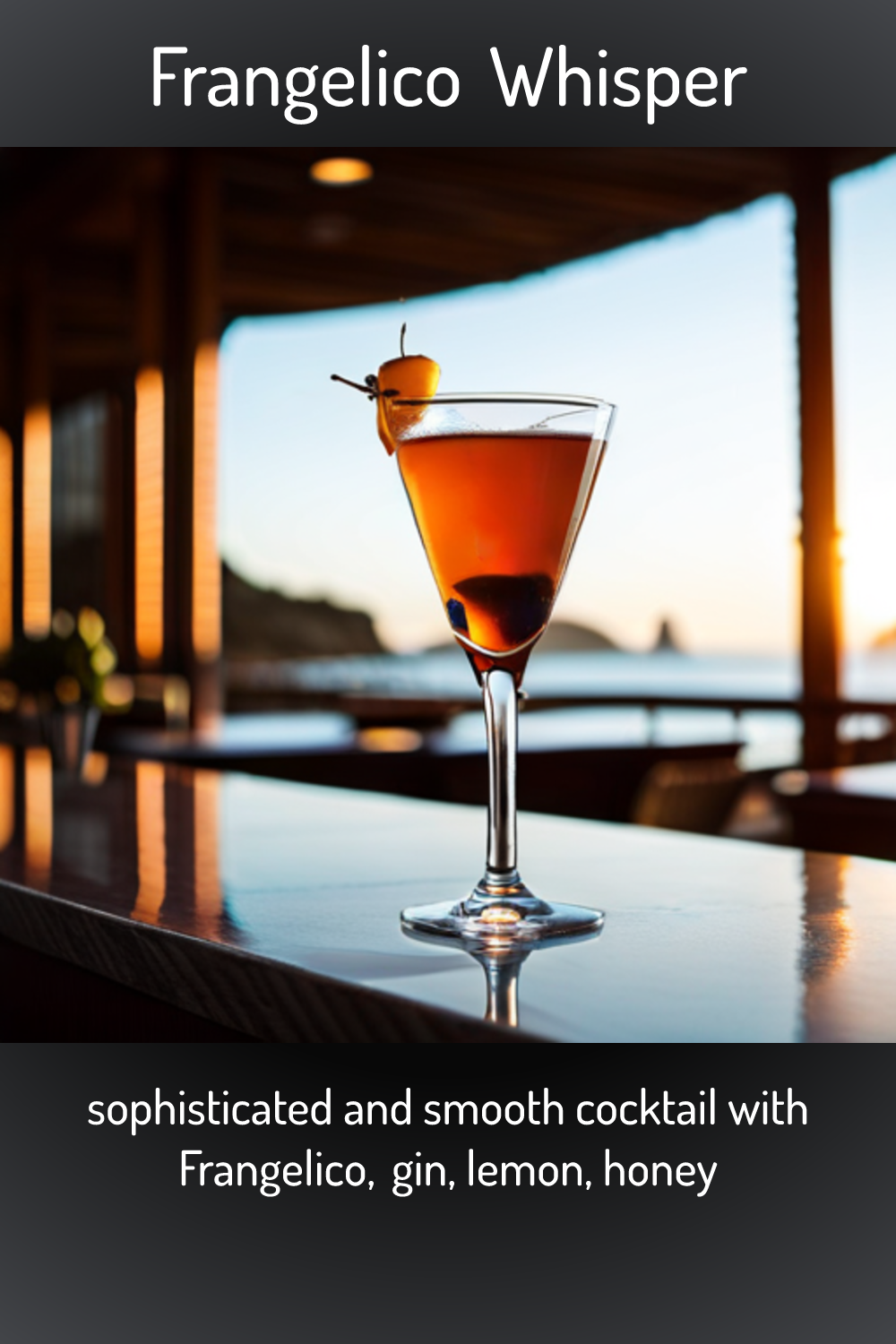 Frangelico Whisper, sophisticated and smooth cocktail with Frangelico