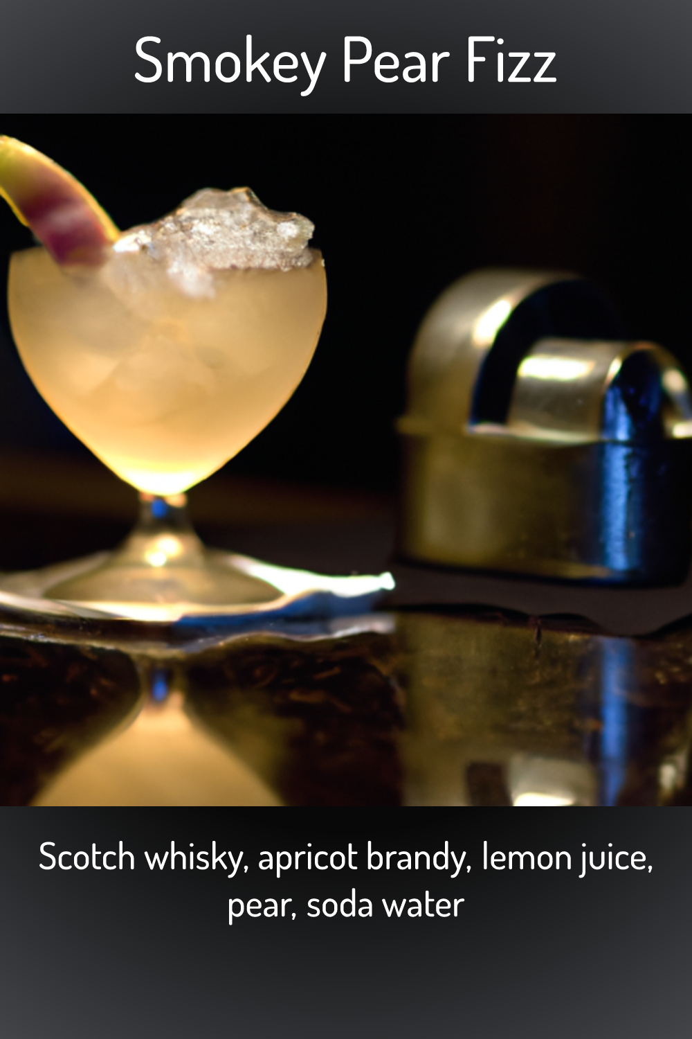 Smokey Pear Fizz, Scotch whisky, apricot brandy, lemon juice, pear ...